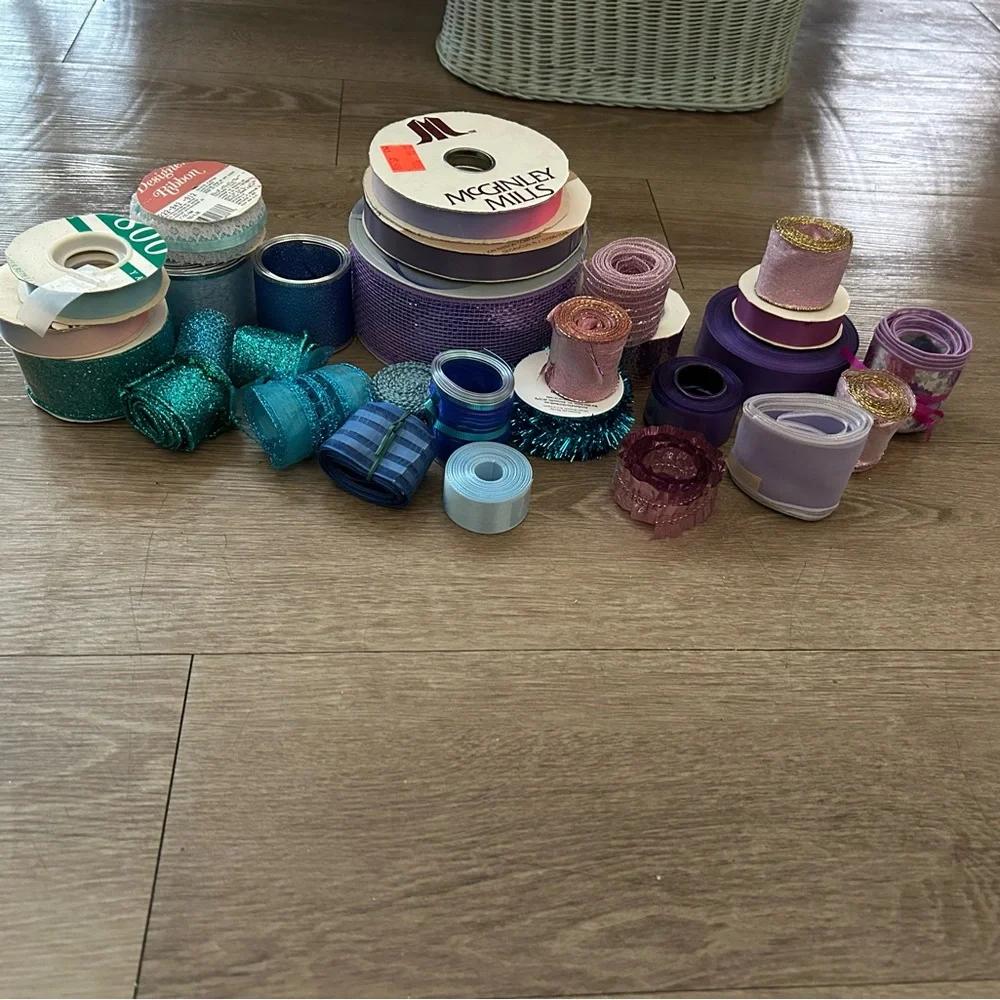 Lot of Assorted Vintage Ribbon for Craft Projects Holidays Gift Wrapping